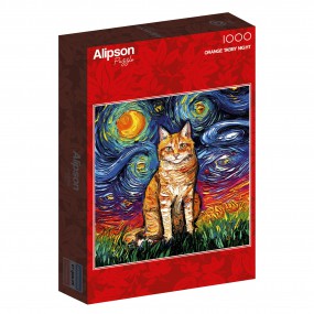 Orange Tabby by night, 1000 stukjes Alipson puzzel