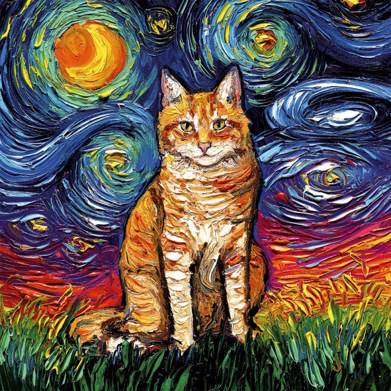Orange Tabby by night, 1000 stukjes Alipson puzzel