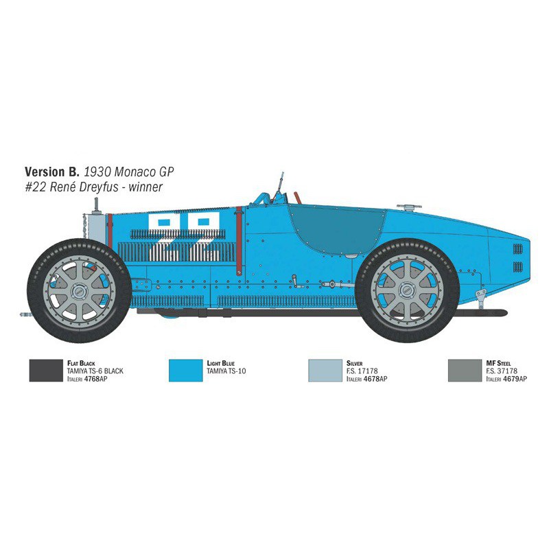 Bugatti T35B Targa F/GP Monaco, 1:12, Italeri
