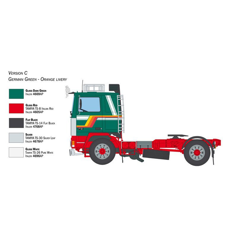 Volvo F12 Intercooler low roof, 1:24, Italeri