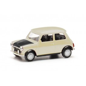 Mini Cooper Mayfair + schijnwerper, (wit) (rechts gestuurd) 1:87, Herpa