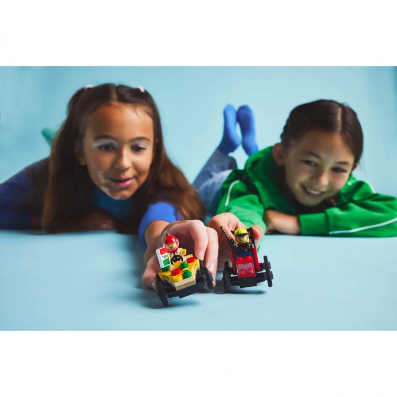 LEGO City - 60458 Great Vehicles Raceautopakket: pizzabestelwagen vs. brandweerauto