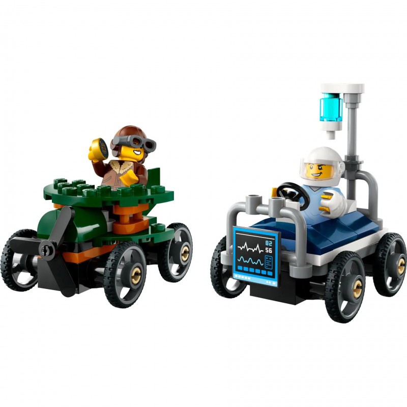 LEGO City - 60459 Great Vehicles Raceautopakket: vliegtuig vs. ziekenhuisbed
