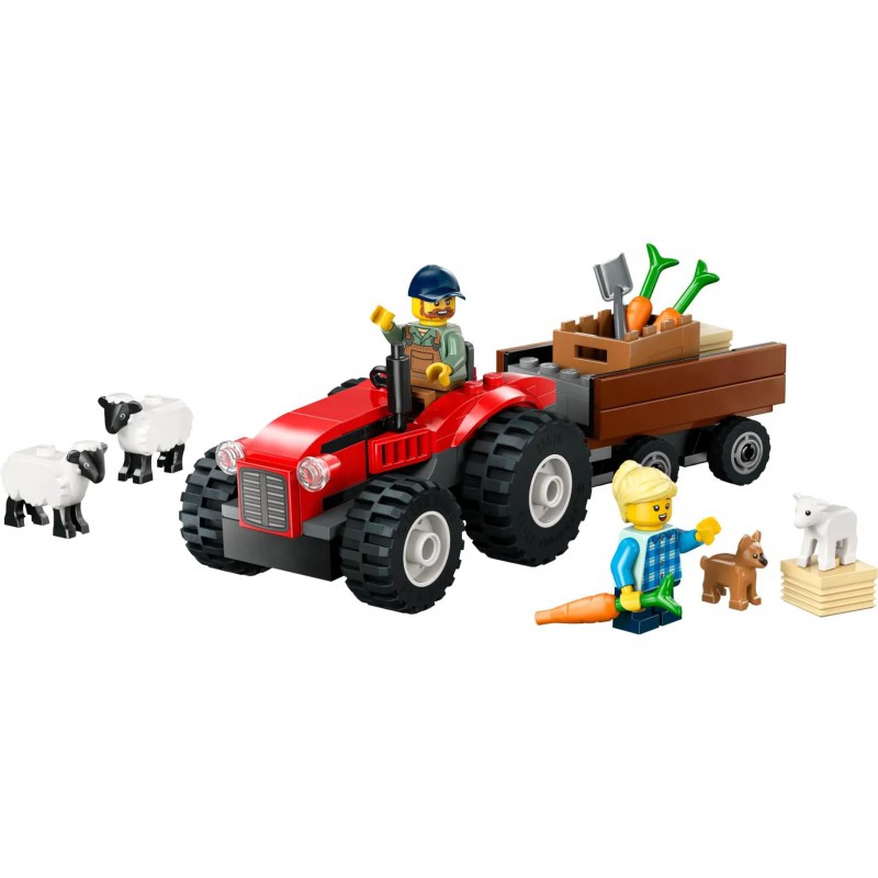LEGO City - 60461 Great Vehicles: Rode tractor met aanhanger en schapen