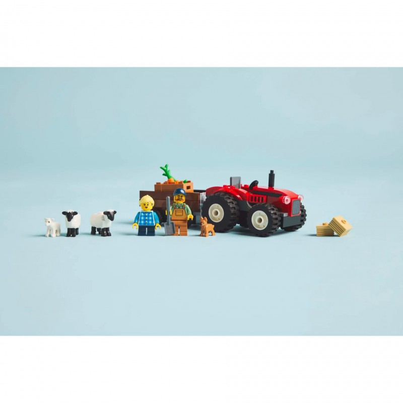 LEGO City - 60461 Great Vehicles: Rode tractor met aanhanger en schapen