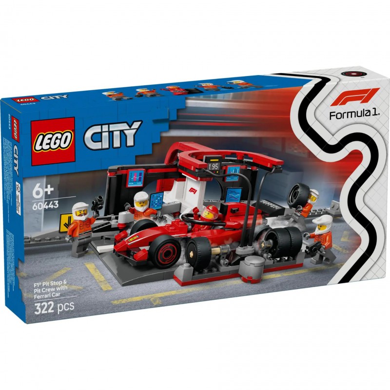 LEGO City - 60443 Formula 1: Pitstop en pitcrew met Ferrari