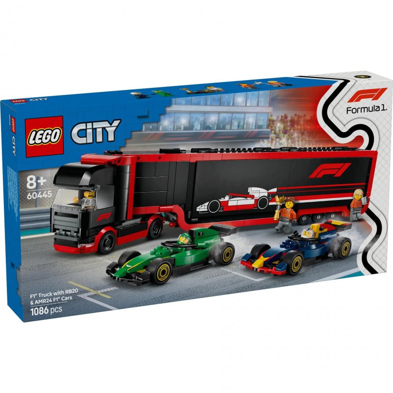 LEGO City - 60445 Formula 1: Truck met RB20 en AMR24 F1 auto's