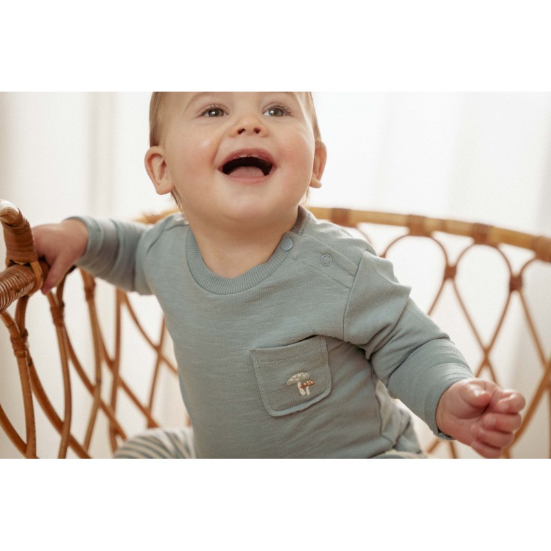 T-shirt lange mouw, blauw - Forest Friends, Little Dutch