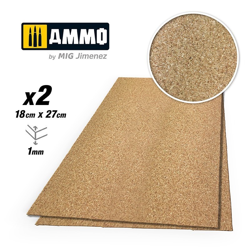 Cork Fine Grain 2x 1mm, Ammo