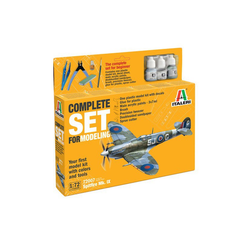 Complete Start Set,  Spitfire MK IX, 1:72, Italeri