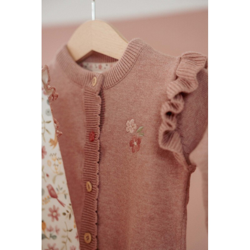 Gebreid vestje, roze - Fairy Garden, Little Dutch