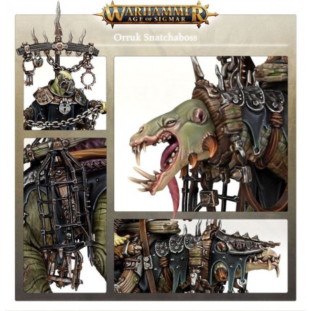 Orruk Warclans: Swampboss Skumdrekk (Snatchaboss on Sludgeraker Beast), Age of Sigmar