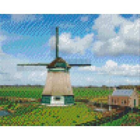Pixel hobby, Zwart-Wit patroon voor 4 basisplaten - Molen Pixel hobby, Zwart-Wit patroon voor 4 basisplaten - Molen