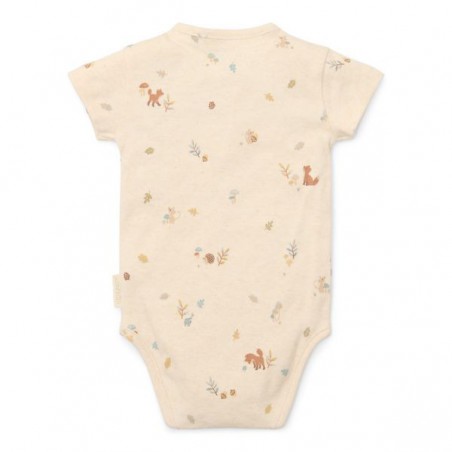Romper korte mouw, zand - Forest Friends, Little Dutch Romper korte mouw, zand - Forest Friends, Little Dutch