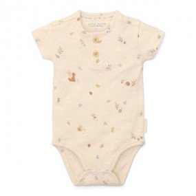 Romper korte mouw, zand - Forest Friends, Little Dutch