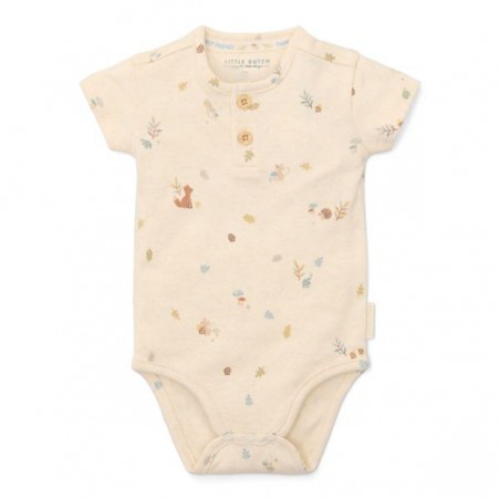 Romper korte mouw, zand - Forest Friends, Little Dutch Romper korte mouw, zand - Forest Friends, Little Dutch