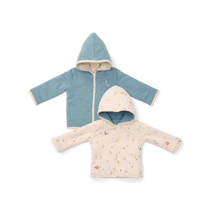 Reversible jasje, blauw - Forest Friends, Little Dutch