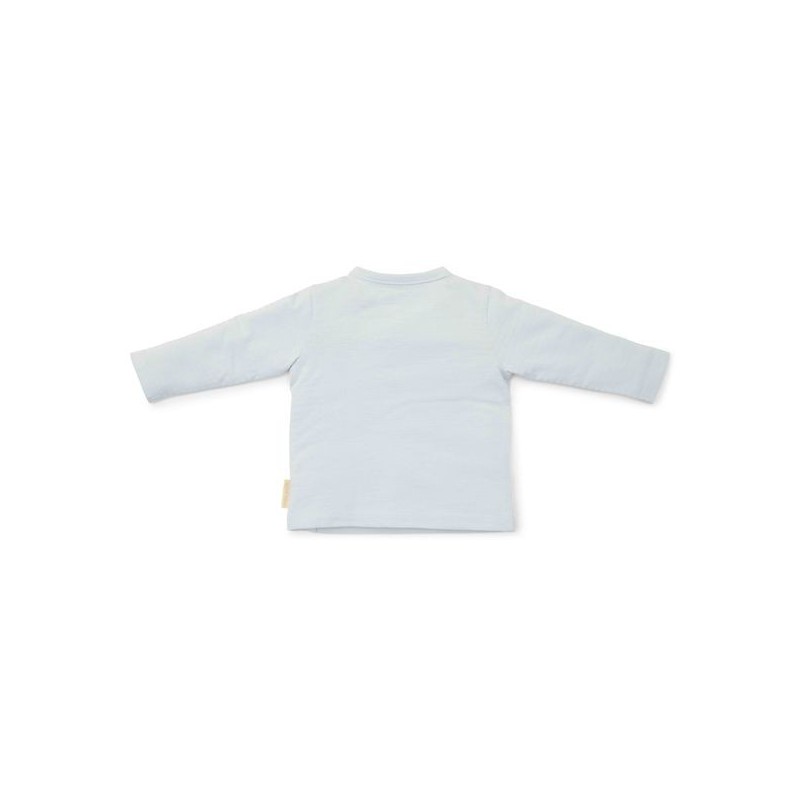 T-Shirt overslag lange mouw, blauw - Forest Friends, Little Dutch