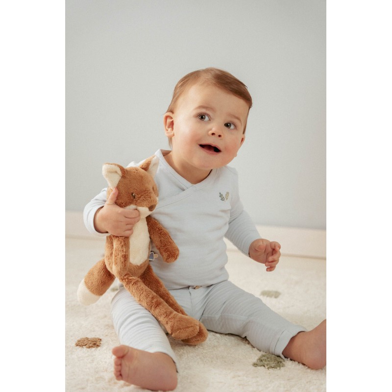 T-Shirt overslag lange mouw, blauw - Forest Friends, Little Dutch