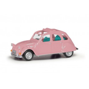 Citroen 2cv faltdach open (Roze) 1:87, Herpa