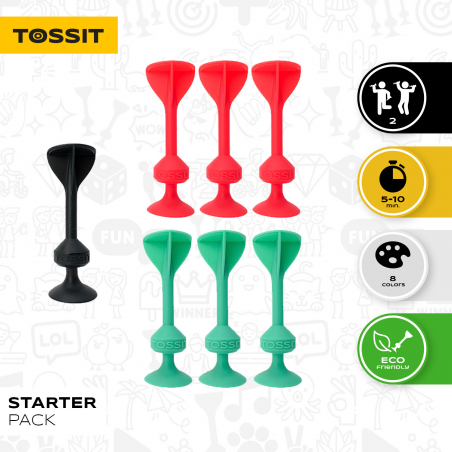 Tossit - Starter pack rood-turquoise siliconen dartpijlen Tossit - Starter pack rood-turquoise siliconen dartpijlen