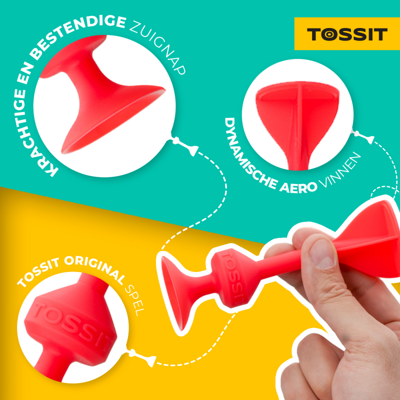 Tossit - Starter pack rood-turquoise siliconen dartpijlen