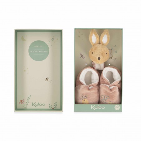 Petites Chansons Armband en slofjes met geluid konijn - Kaloo Petites Chansons Armband en slofjes met geluid konijn - Kaloo