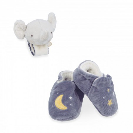 Petites Chansons Olifant armband en slofjes met geluid - Kaloo Petites Chansons Olifant armband en slofjes met geluid - Kaloo
