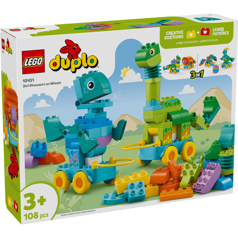 LEGO DUPLO - 10451 3-in1 dinosaurussen op wielen