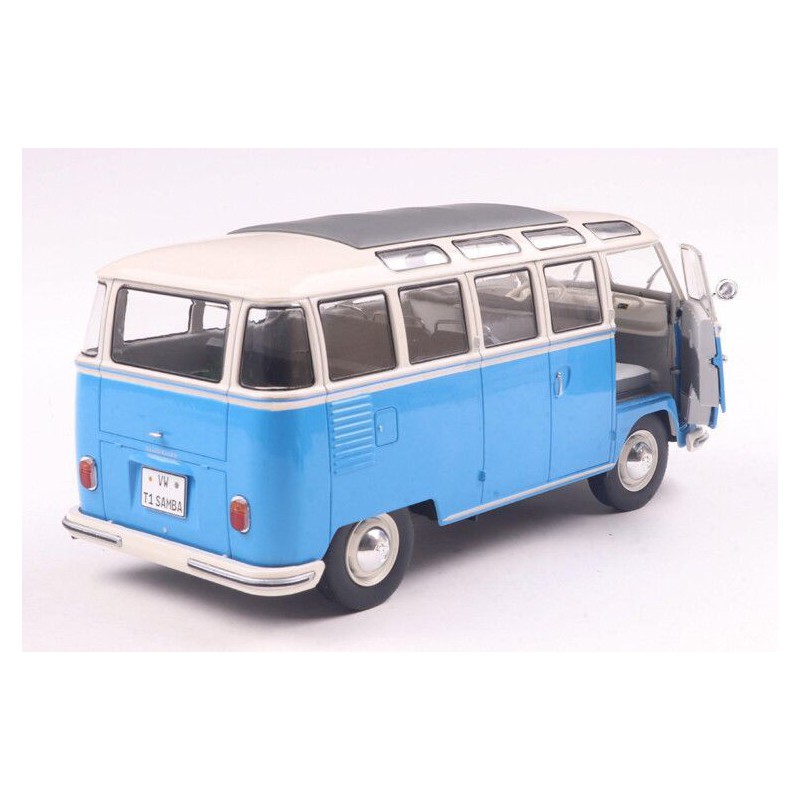 VW T1 Samba '62 (blauw/wit) - 1:18 - Solido