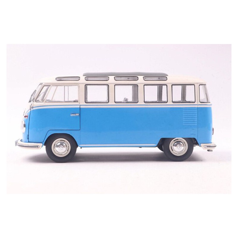 VW T1 Samba '62 (blauw/wit) - 1:18 - Solido