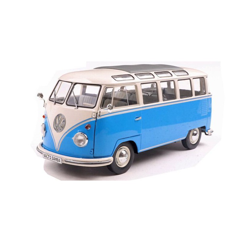 VW T1 Samba '62 (blauw/wit) - 1:18 - Solido