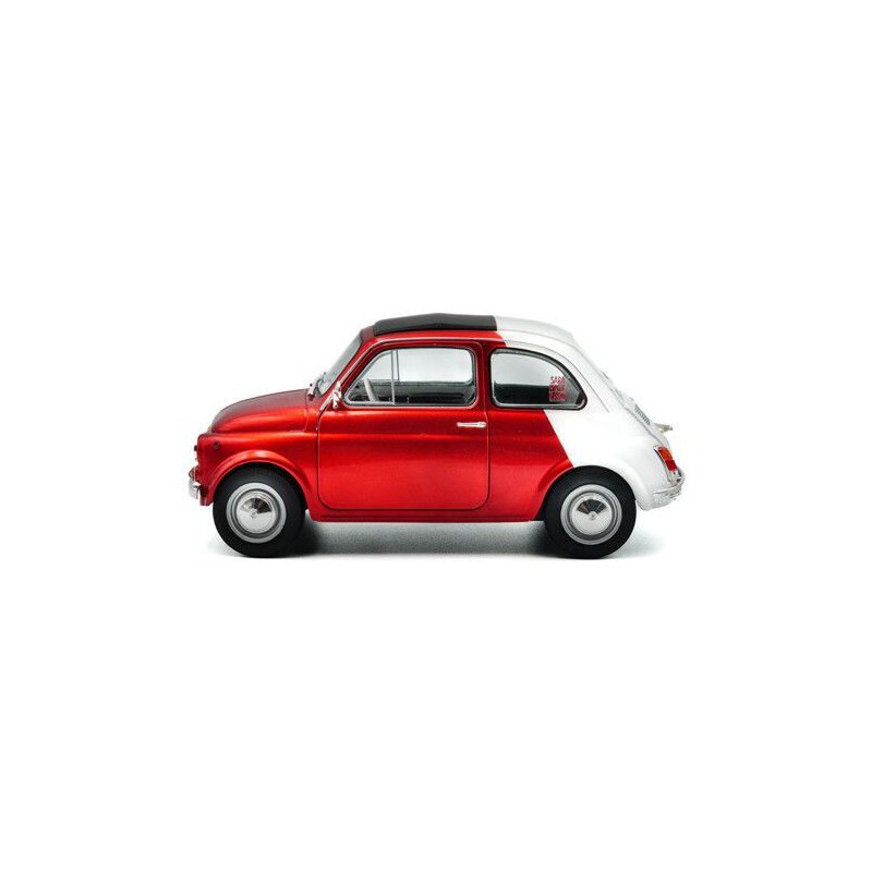 Fiat 500 Tribute to Italia '65, rood/wit (Bi color) - 1:18 - Solido