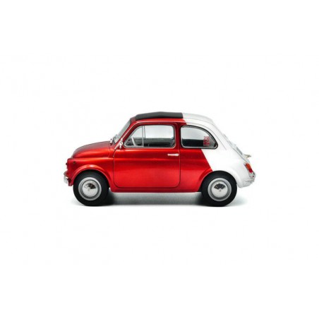 Fiat 500 Tribute to Italia '65, rood/wit (Bi color) - 1:18 - Solido