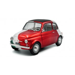 Fiat 500 Tribute to Italia '65, rood/wit (Bi color) - 1:18 - Solido