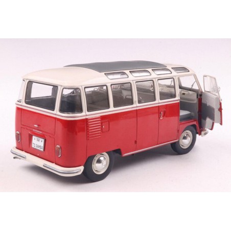 VW T1 Samba '62, (rood/wit) - 1:18 - Solido