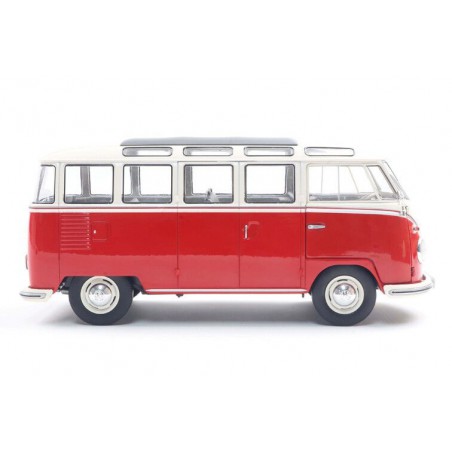 VW T1 Samba '62, (rood/wit) - 1:18 - Solido