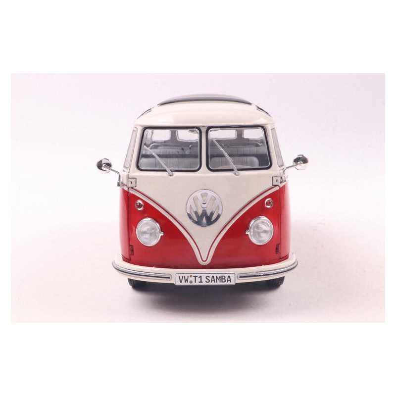 VW T1 Samba '62, (rood/wit) - 1:18 - Solido