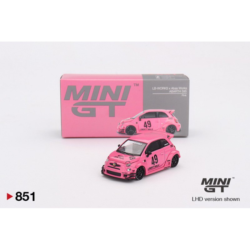 ABARTH 595 LB-WORKS x Abas Works Pink, Mini GT (851)