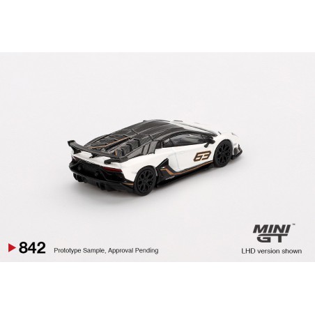 Lamborghini Aventador SVJ 63 Bianco Asopo, Mini GT (842)