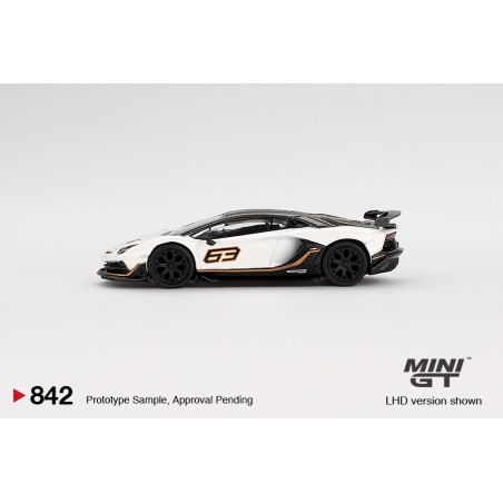 Lamborghini Aventador SVJ 63 Bianco Asopo, Mini GT (842)