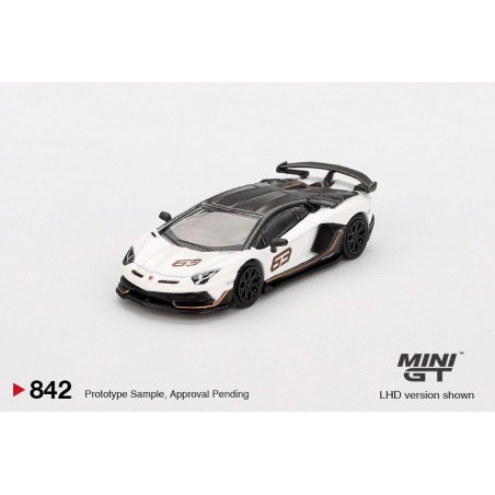 Lamborghini Aventador SVJ 63 Bianco Asopo, Mini GT (842)