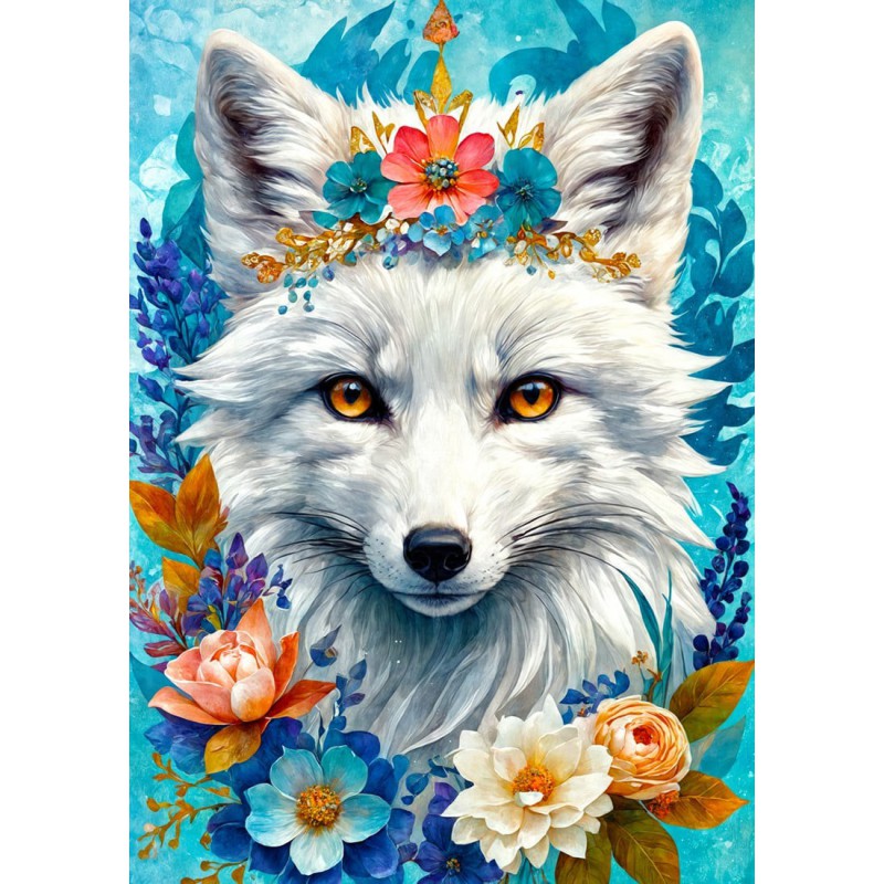Blooming Snow Fox Enjoy Puzzle 1000stukjes  Afm. 48x68cm
