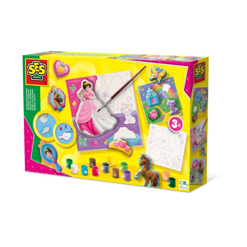 SES - Gieten en schilderen, canvassen om te schilderen prinsessen 3x