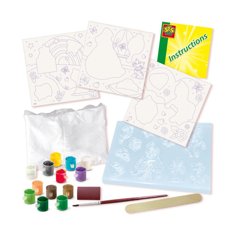 SES - Gieten en schilderen, canvassen om te schilderen prinsessen 3x