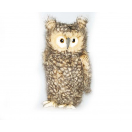 Uil lichtbruin met draaibaar hoofd, 34cm - Hansa Creation Uil lichtbruin met draaibaar hoofd, 34cm - Hansa Creation