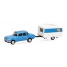 Wartburg 353 `82 & Qek-Junior caravan (blauw) 1:87, Herpa