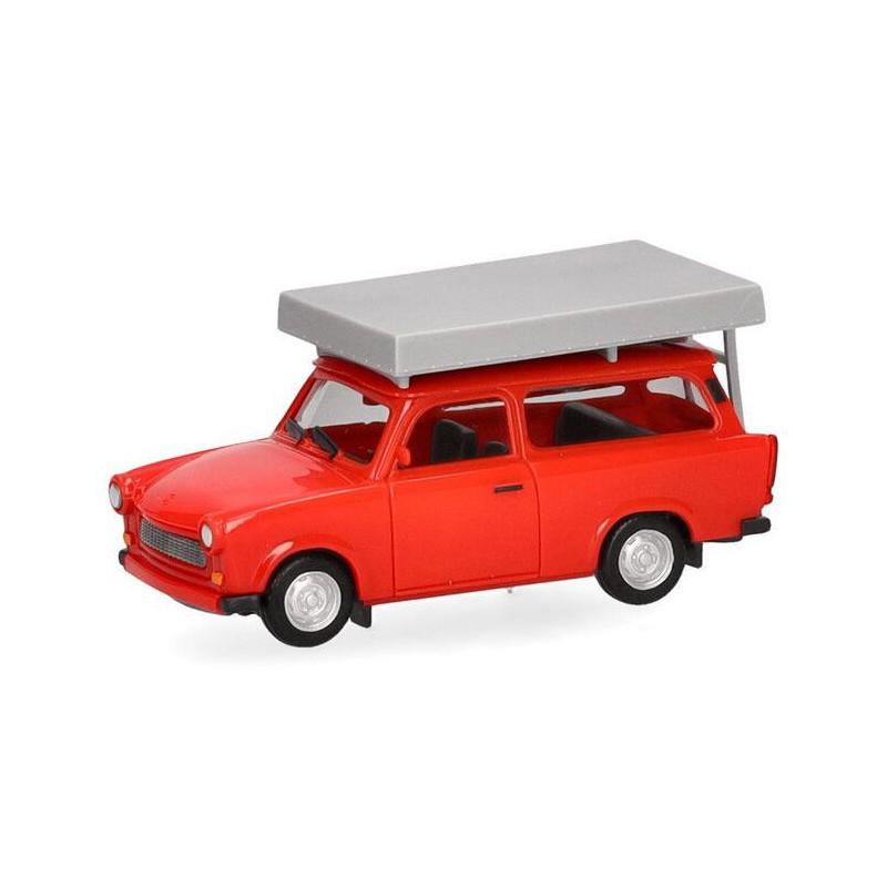 Trabant 601 S Universal + daktent (rood) 1:87, Herpa