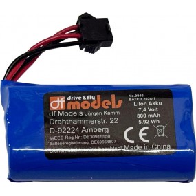 Li Ion Akku 7,4 Volt 800 mAh, DF Models