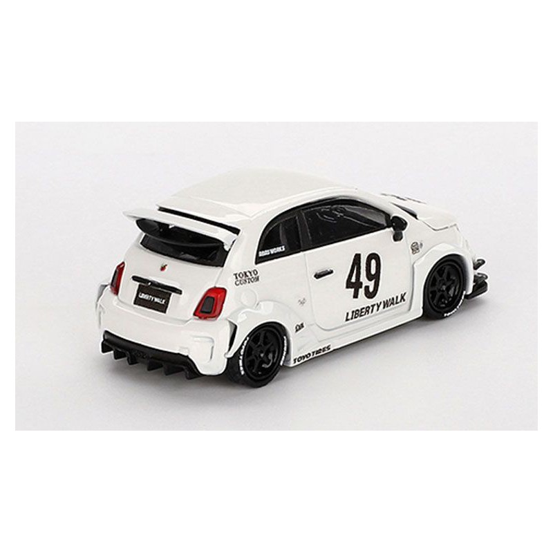 Fiat 595 Abarth LB-Works X Abas Works Gara Nr.49 '24 (Wit)1:64, Mini GT
